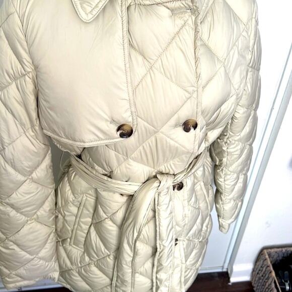 NWT! Sam Edelman Double Breasted Quilted Trench Coat size Large - Picture 3 of 10
